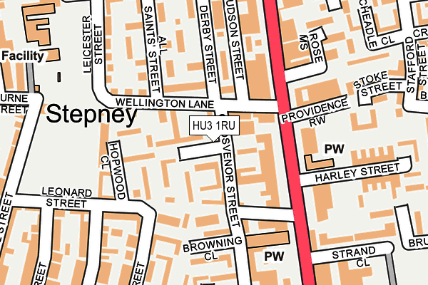 HU3 1RU map - OS OpenMap – Local (Ordnance Survey)