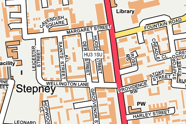 HU3 1SU map - OS OpenMap – Local (Ordnance Survey)