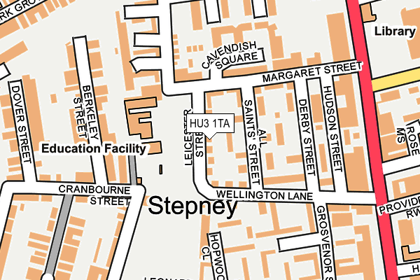 HU3 1TA map - OS OpenMap – Local (Ordnance Survey)