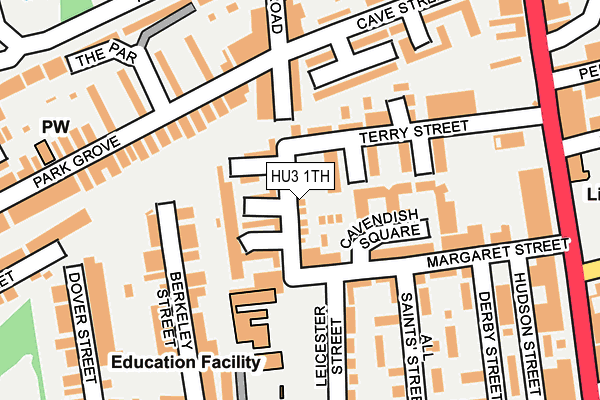HU3 1TH map - OS OpenMap – Local (Ordnance Survey)