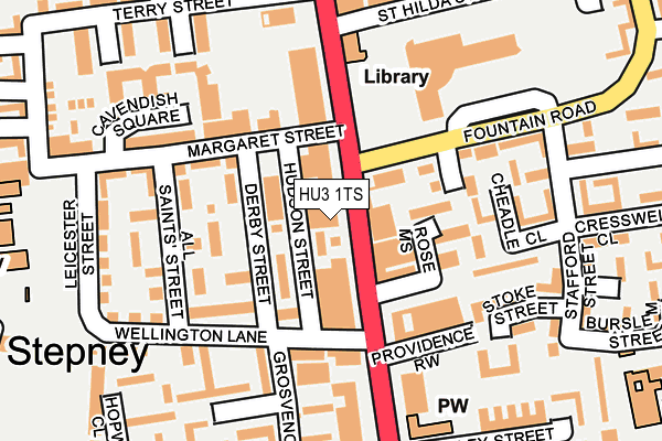 HU3 1TS map - OS OpenMap – Local (Ordnance Survey)