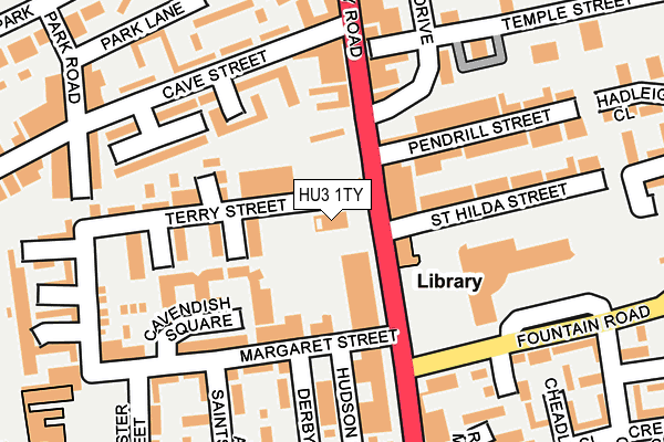 HU3 1TY map - OS OpenMap – Local (Ordnance Survey)
