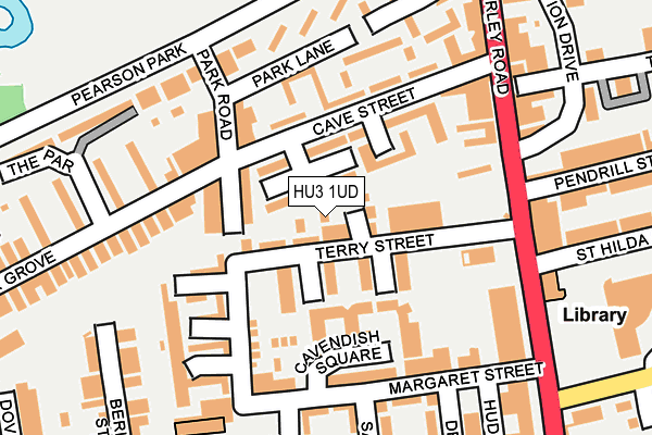 HU3 1UD map - OS OpenMap – Local (Ordnance Survey)