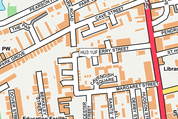 HU3 1UF map - OS OpenMap – Local (Ordnance Survey)
