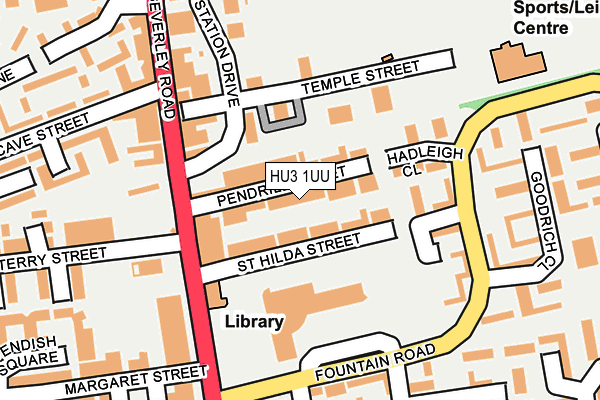 HU3 1UU map - OS OpenMap – Local (Ordnance Survey)