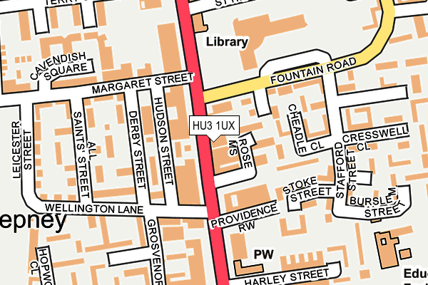 HU3 1UX map - OS OpenMap – Local (Ordnance Survey)