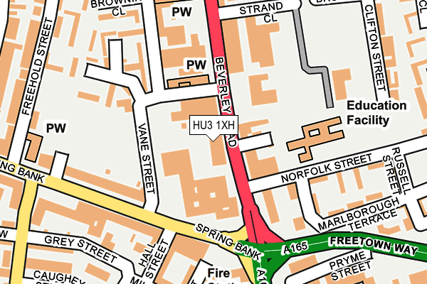 HU3 1XH map - OS OpenMap – Local (Ordnance Survey)