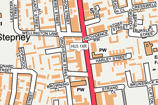 HU3 1XR map - OS OpenMap – Local (Ordnance Survey)