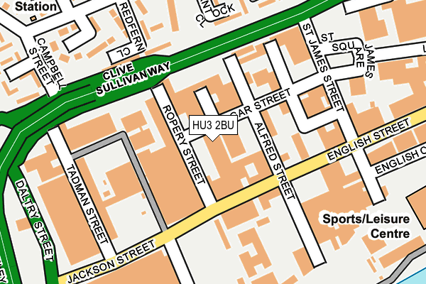 HU3 2BU map - OS OpenMap – Local (Ordnance Survey)