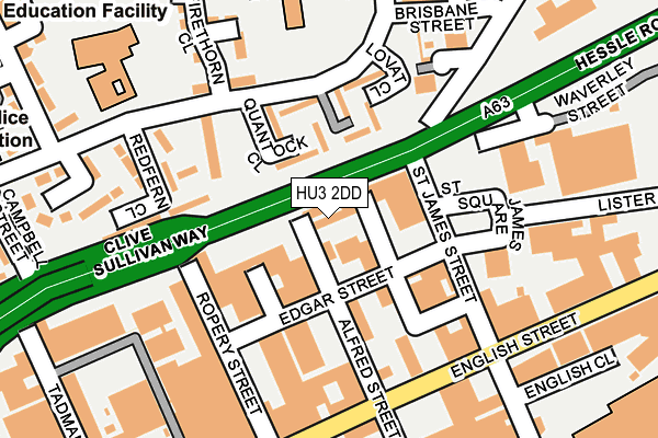 HU3 2DD map - OS OpenMap – Local (Ordnance Survey)