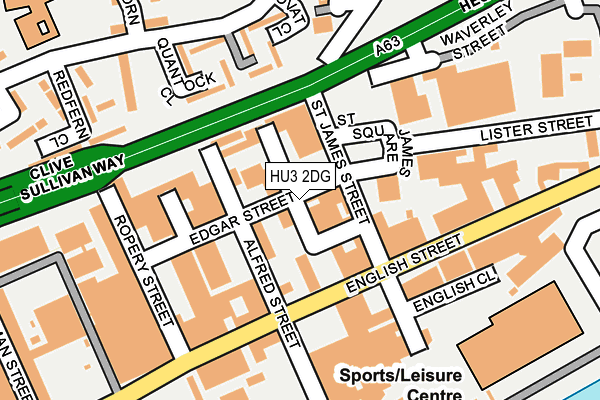 HU3 2DG map - OS OpenMap – Local (Ordnance Survey)