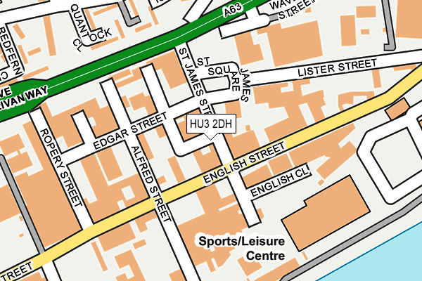HU3 2DH map - OS OpenMap – Local (Ordnance Survey)