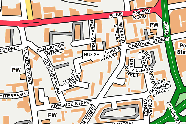 HU3 2EL map - OS OpenMap – Local (Ordnance Survey)