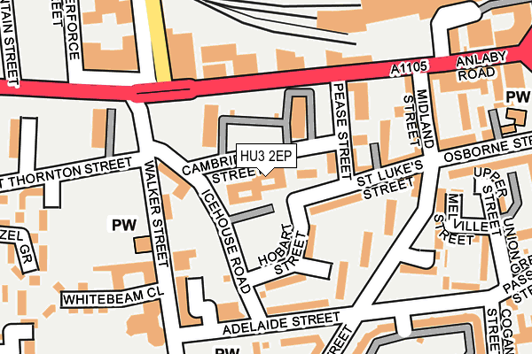 HU3 2EP map - OS OpenMap – Local (Ordnance Survey)