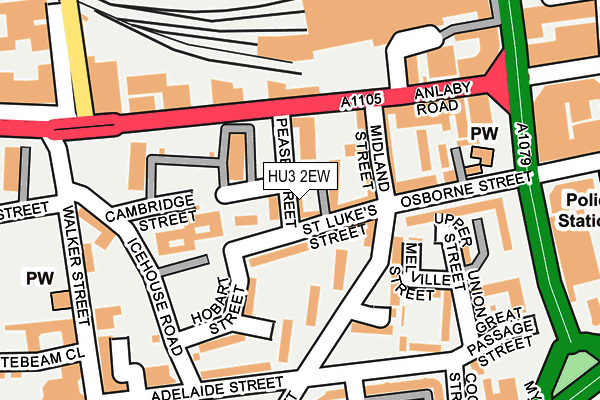 HU3 2EW map - OS OpenMap – Local (Ordnance Survey)