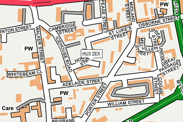 HU3 2EX map - OS OpenMap – Local (Ordnance Survey)