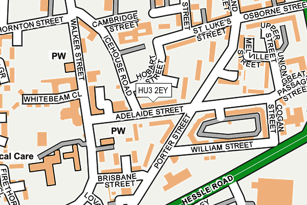 HU3 2EY map - OS OpenMap – Local (Ordnance Survey)
