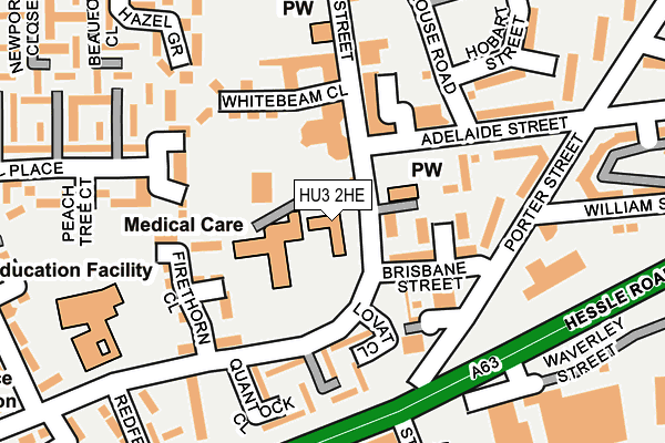 HU3 2HE map - OS OpenMap – Local (Ordnance Survey)