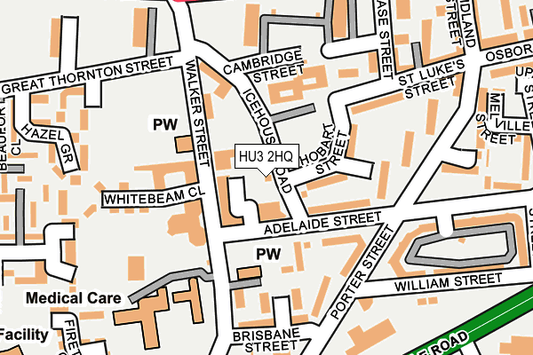 HU3 2HQ map - OS OpenMap – Local (Ordnance Survey)