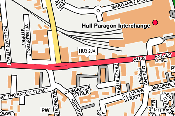 HU3 2JA map - OS OpenMap – Local (Ordnance Survey)