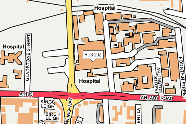 HU3 2JZ map - OS OpenMap – Local (Ordnance Survey)