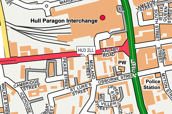 HU3 2LL map - OS OpenMap – Local (Ordnance Survey)