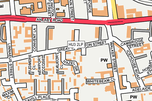 HU3 2LP map - OS OpenMap – Local (Ordnance Survey)