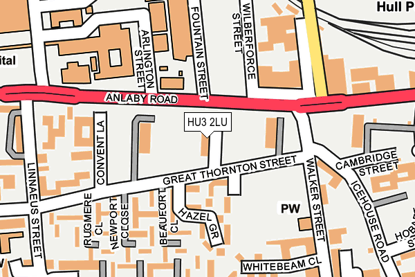 HU3 2LU map - OS OpenMap – Local (Ordnance Survey)