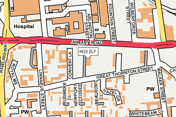 HU3 2LY map - OS OpenMap – Local (Ordnance Survey)
