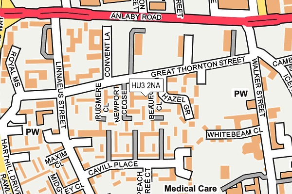 HU3 2NA map - OS OpenMap – Local (Ordnance Survey)