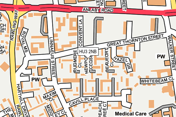 HU3 2NB map - OS OpenMap – Local (Ordnance Survey)