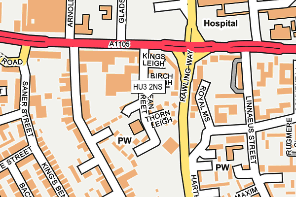 HU3 2NS map - OS OpenMap – Local (Ordnance Survey)