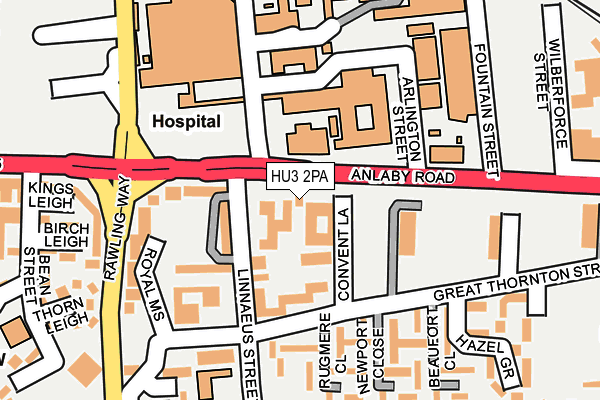 HU3 2PA map - OS OpenMap – Local (Ordnance Survey)