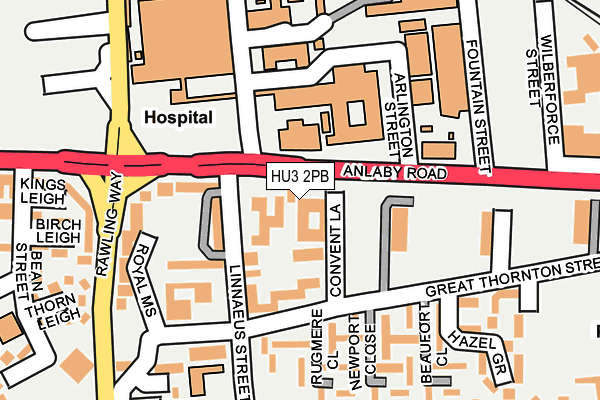 HU3 2PB map - OS OpenMap – Local (Ordnance Survey)