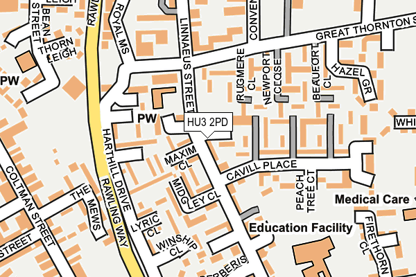 HU3 2PD map - OS OpenMap – Local (Ordnance Survey)