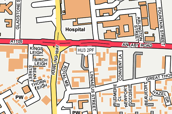 HU3 2PF map - OS OpenMap – Local (Ordnance Survey)