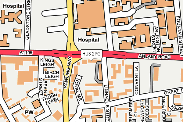 HU3 2PG map - OS OpenMap – Local (Ordnance Survey)