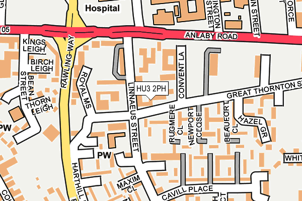 HU3 2PH map - OS OpenMap – Local (Ordnance Survey)