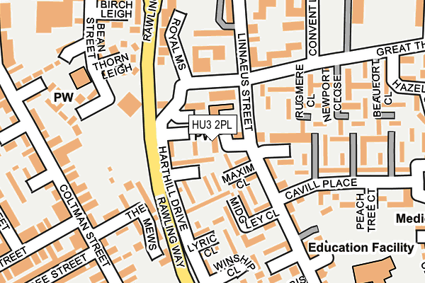 HU3 2PL map - OS OpenMap – Local (Ordnance Survey)