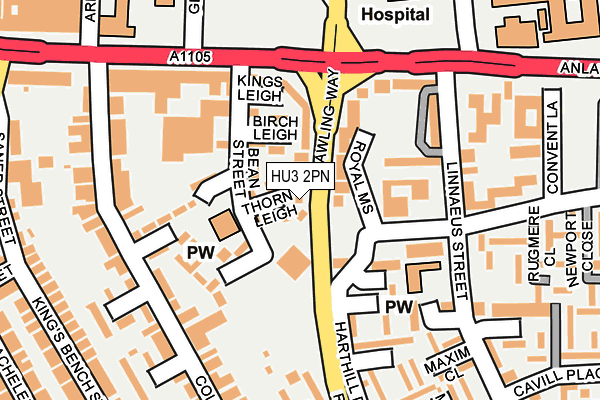 HU3 2PN map - OS OpenMap – Local (Ordnance Survey)