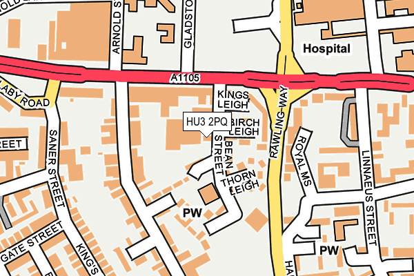 HU3 2PQ map - OS OpenMap – Local (Ordnance Survey)