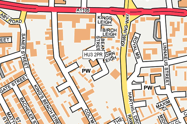 HU3 2PR map - OS OpenMap – Local (Ordnance Survey)