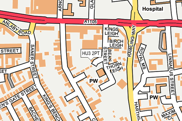 HU3 2PT map - OS OpenMap – Local (Ordnance Survey)