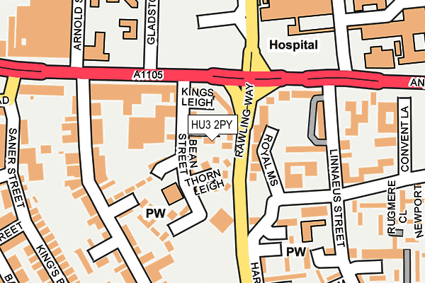 HU3 2PY map - OS OpenMap – Local (Ordnance Survey)