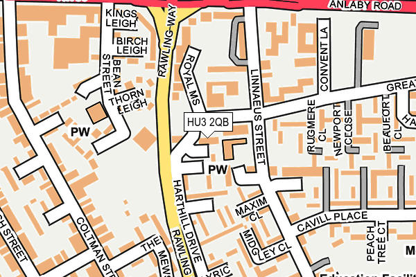 HU3 2QB map - OS OpenMap – Local (Ordnance Survey)