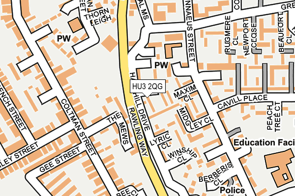 HU3 2QG map - OS OpenMap – Local (Ordnance Survey)