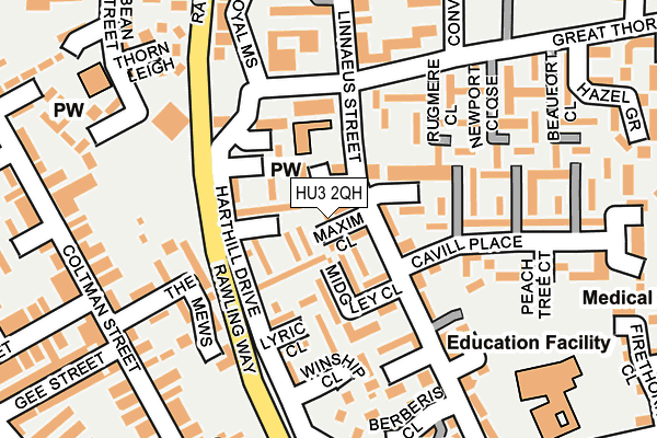 HU3 2QH map - OS OpenMap – Local (Ordnance Survey)