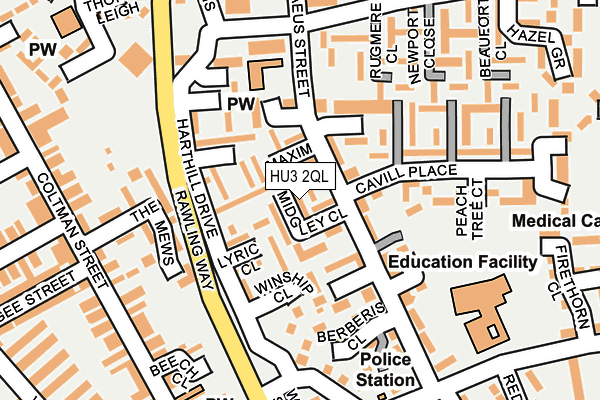 HU3 2QL map - OS OpenMap – Local (Ordnance Survey)