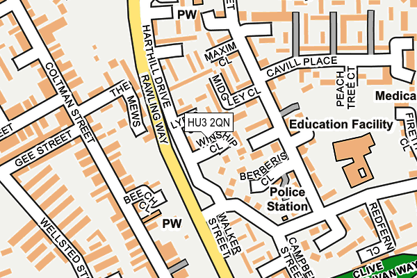 HU3 2QN map - OS OpenMap – Local (Ordnance Survey)