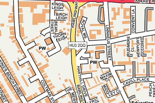 HU3 2QQ map - OS OpenMap – Local (Ordnance Survey)